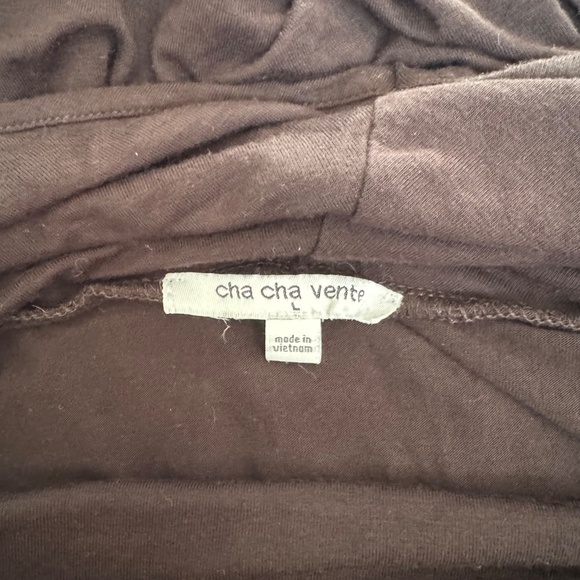 Cha Cha Vente Women's Long Sleeve Black Tunic Cowl Neck Top Hi Low Sz Large - Picture 8 of 10